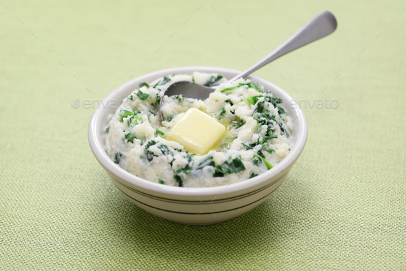 colcannon, Irish mashed potato - Stock Photo - Images