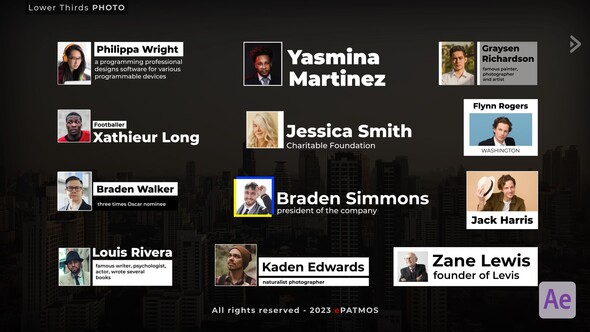 Lower Thirds Photo Elements template preview