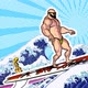 Cartoon bodybuilers surfing - VideoHive Item for Sale