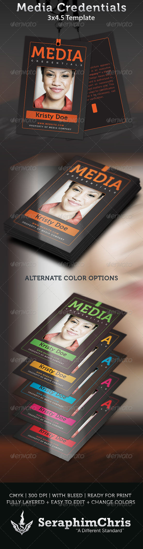 Media Credentials Template - Miscellaneous Print Templates