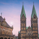 Bremen Cathedral and Old Town Hall at sunset - Bremen, Germany - PhotoDune Item for Sale