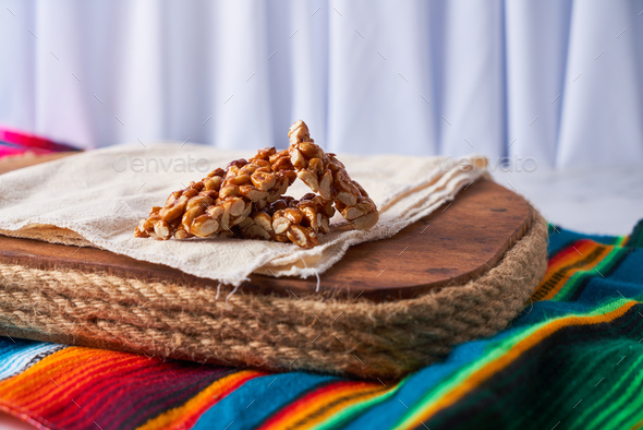 Palanqueta Traditional mexican candy with peanuts crunchy