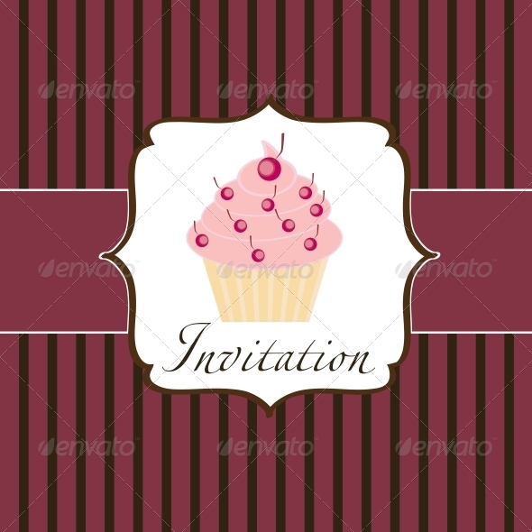 Cupcake Invitation Background - Birthdays Seasons/Holidays