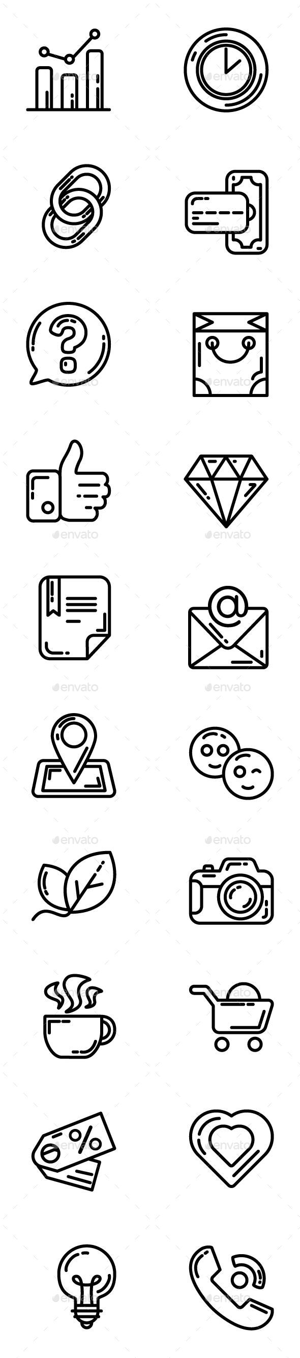 E-commerce Business Outline Icons