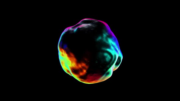 Dark Sphere Animation Loop with Colorful Reflections alt