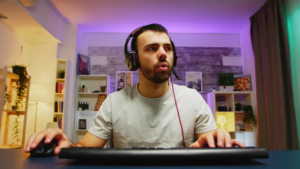 Pov of Concentrated Young Professional Gamer alt