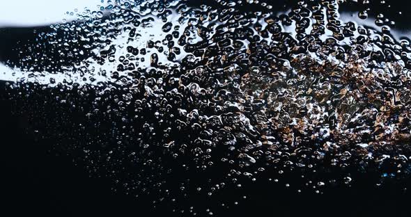 Old film strip burn with bubble.plastic burning bubbles fire closeup 35mm old film alt