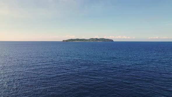 Drone Flight Over Blue Sea Towards Palawan Island alt
