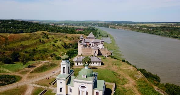 Alexander Nevsky church next to Khotyn Fortress in Ukraine
