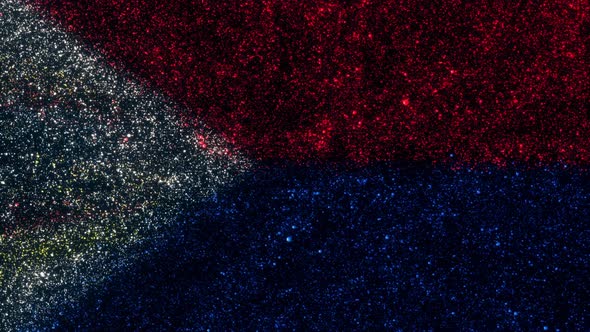 Sint Maarten Dutch Part Flag With Abstract Particles