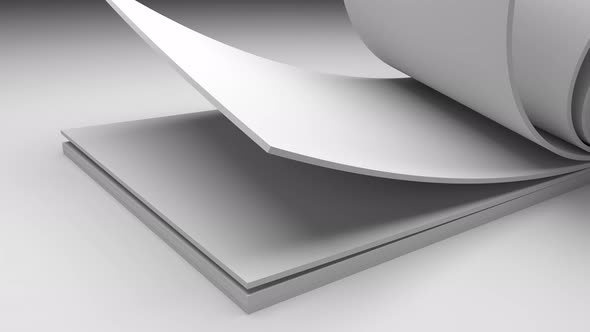 Animation of flipping white sheets of paper or cardboard.