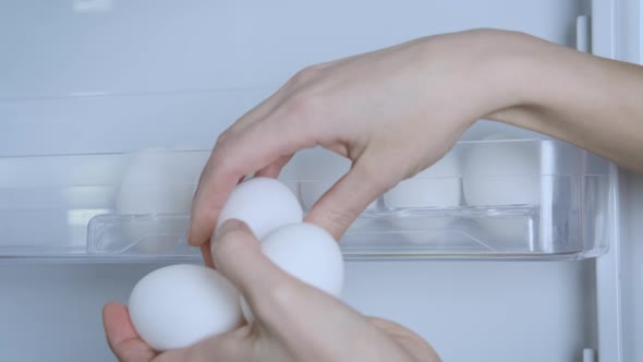 Fresh eggs in the fridge. alt
