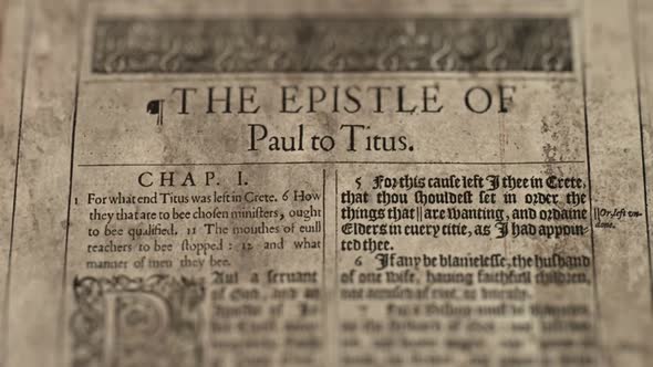 The Epistle Of Paul To TItus, Slider Shot, Old Paper Bible, King James Bible alt