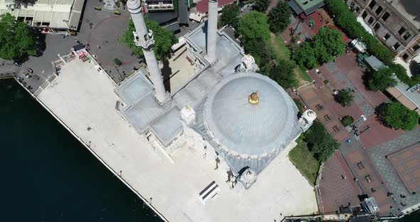 Bosphorus Ortakoy Mosque Aerial View