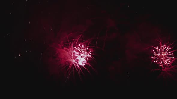 Bright fireworks on night sky alt