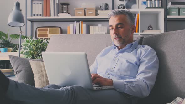 Man relaxing after work