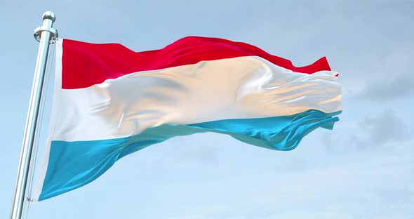 Luxembourg  Flag Waving  Loop  4 K alt