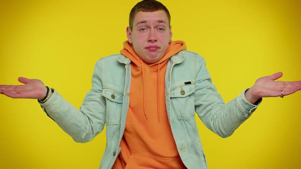 Confused Handsome Man Feeling Embarrassed About Ambiguous Question Having Doubts No Idea Clueless alt