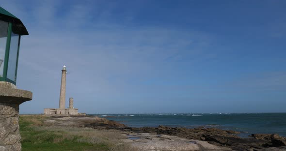The lighthouse at Gatteville le Phare, Cap de la Hague, Cotentin peninsula, France alt