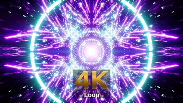 Pulsing Circle Light in the Bright Symmetrical Art Tunnel VJ Loop alt