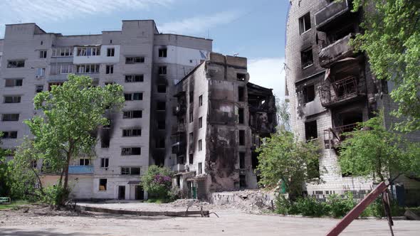 War in Ukraine  Destroyed Building in Borodyanka Bucha District alt