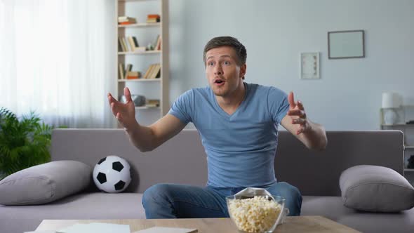 Excited Soccer Fan Happy for Favourite Football Team Winning Tournament Cup alt
