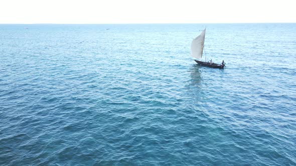 Boats in the Ocean Near the Coast of Zanzibar Tanzania Slow Motion alt
