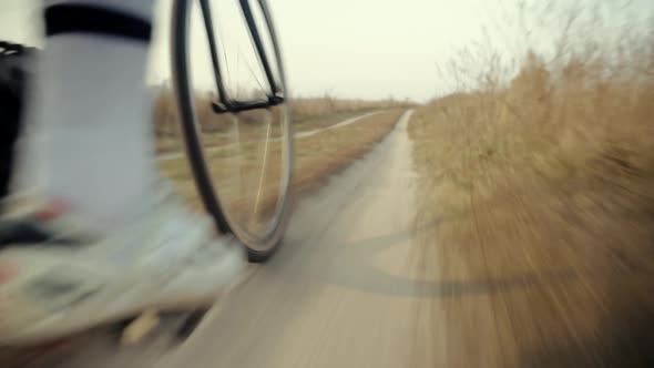 Cyclist Training Leisure Twist Pedals On Triathlon Bicycle. Sport Gear  Bike Wheel. Cycling Gear alt