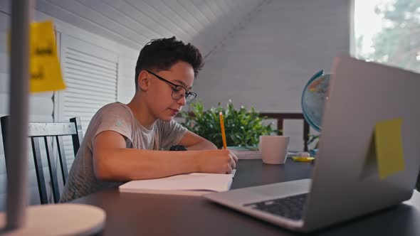 Back to School Online Learning Distance Lesson Education at Home Technology for Schoolboy Business alt