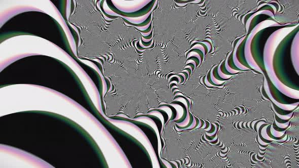 Psychedelic Black and White Shaking Spot Motion in Abstract Background Animation and New Unique Art