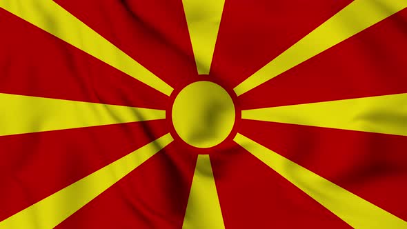 North Macedonia flag-waving