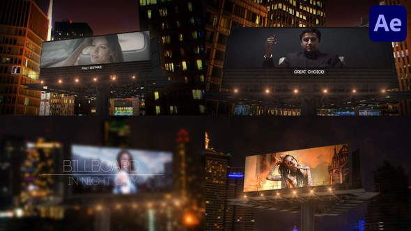 Billboard In Night City for After Effects