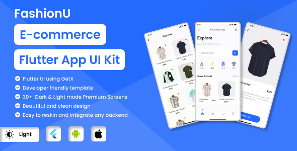 FashionU E-Commerce Flutter App UI Kit