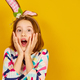 Happy playful teenager girl wearing bunny ears - PhotoDune Item for Sale