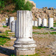 Ruins of columns in ancient city of Pergamon in sunny day. Bergama, Turkey. - PhotoDune Item for Sale