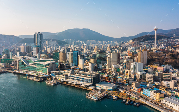 Aerial view of Busan - Stock Photo - Images