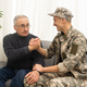 Portrait of army man with parents, elderly father and military son. - PhotoDune Item for Sale