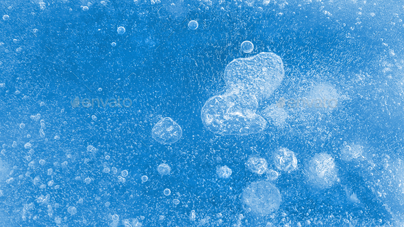Air bubbles on ice surface, natural texture - Stock Photo - Images