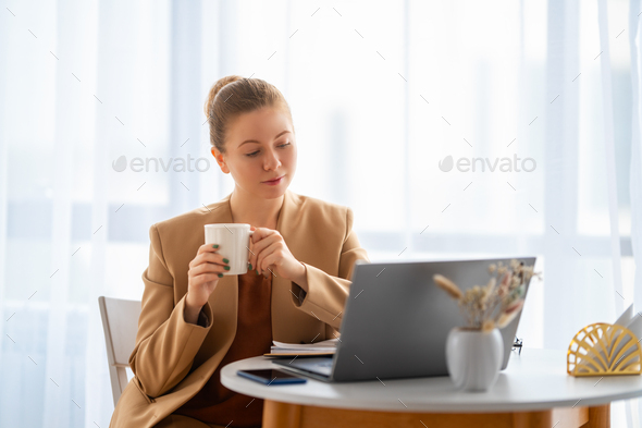 woman working in the office - Stock Photo - Images