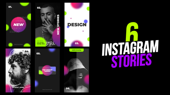6 Abstract Gradient Instagram Stories - After Effects