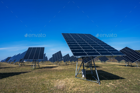 Alternative Energy Creation with Solar Panels - Stock Photo - Images