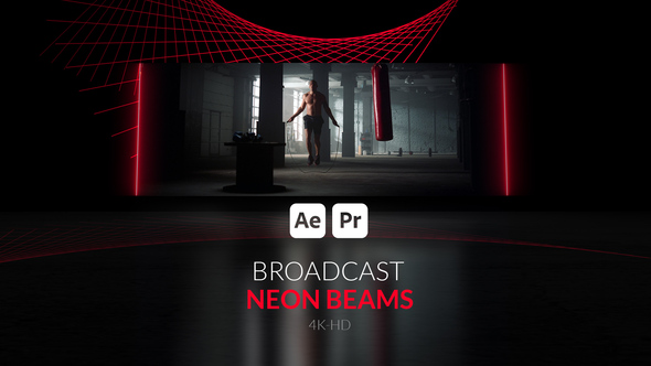 Broadcast Neon Beams broadcast-packages template preview