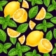 Vector Seamless Pattern with Mint and Lemon