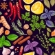 Vector Seamless Pattern with Herbs and Spices