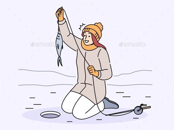 [DOWNLOAD]Smiling Catch Fish on Winter River