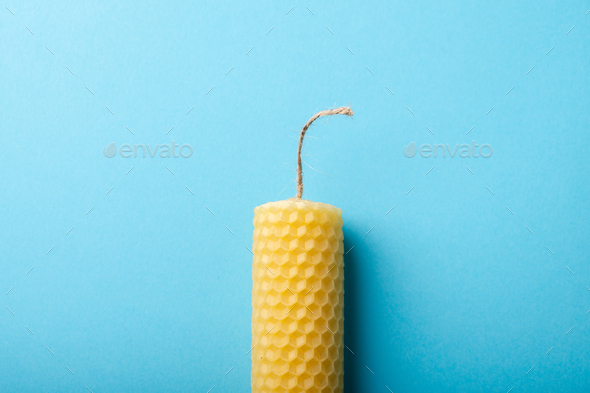 Beeswax honeycomb candle - Stock Photo - Images