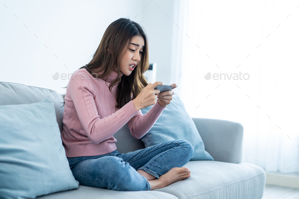 Girlfriend Play Video Games Stock Image - Image of defeat