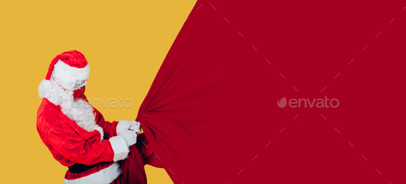 modern santa claus with red face mask