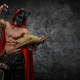 Muscular man dressed in red cloak and black mask - PhotoDune Item for Sale