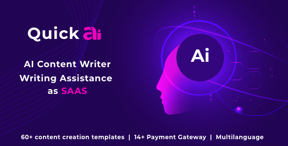 QuickAI OpenAI  AI Writing Assistant and Content Creator as SaaS